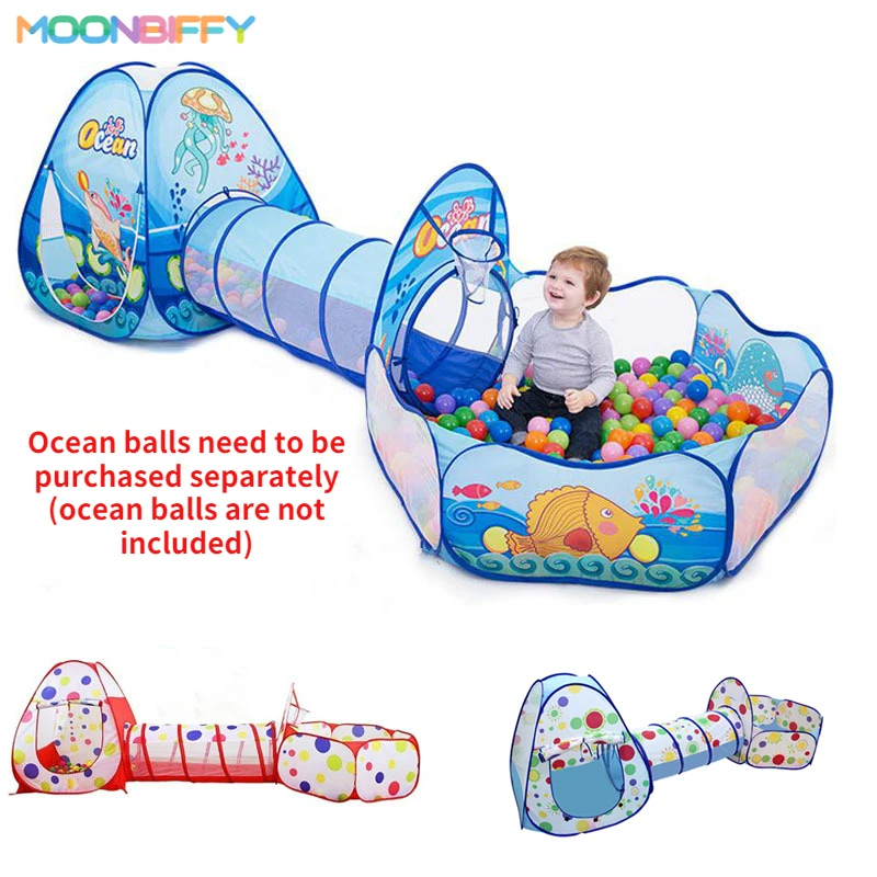 

Portable Baby Playground Playpen Children Large Kids Tent Ball Pool Balls Pit with Tunnel Baby Park Camping Pool Room Decor Gift
