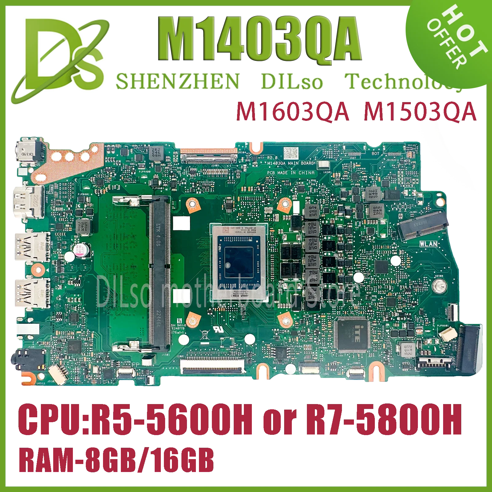 Материнская плата KEFU M1403QA подходит для ноутбука ASUS M1403Q M1503QA M103QA M1502QA M1702QA M1703QA D1403Q