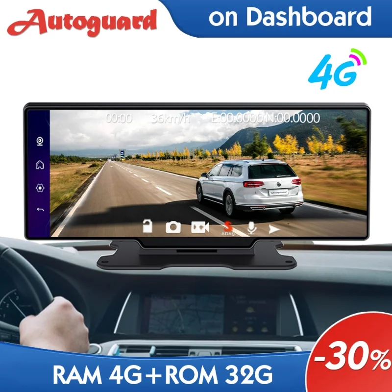 

10,26 дюймовый автомобильный видеорегистратор, камера на приборной панели FHD Android, видеорегистратор с GPS, Wi-Fi, цифровой видеорегистратор заднег...