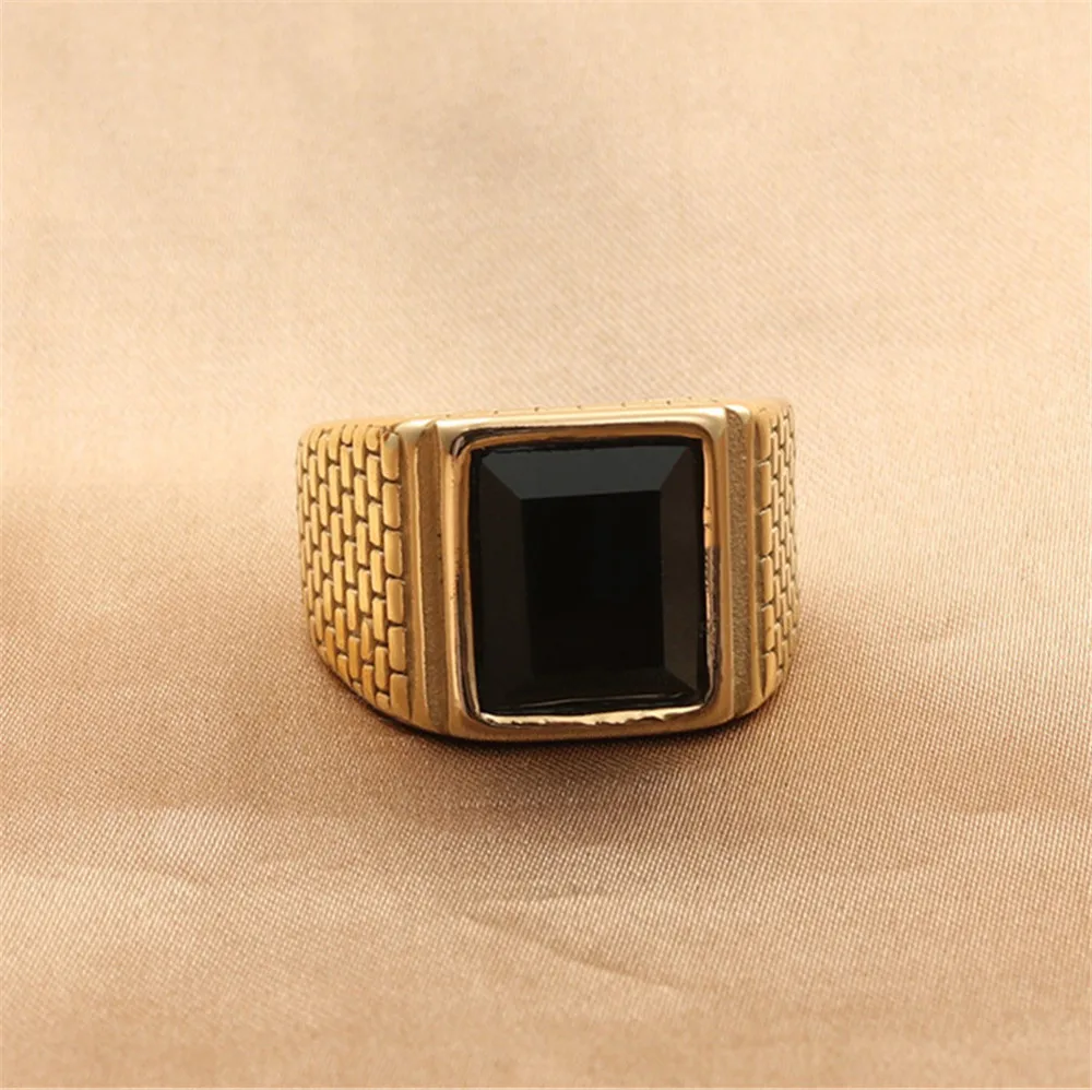 

Men's Titanium Steel Vintage Black Gem Diamond Ring Jewelry Gift Size 7-13