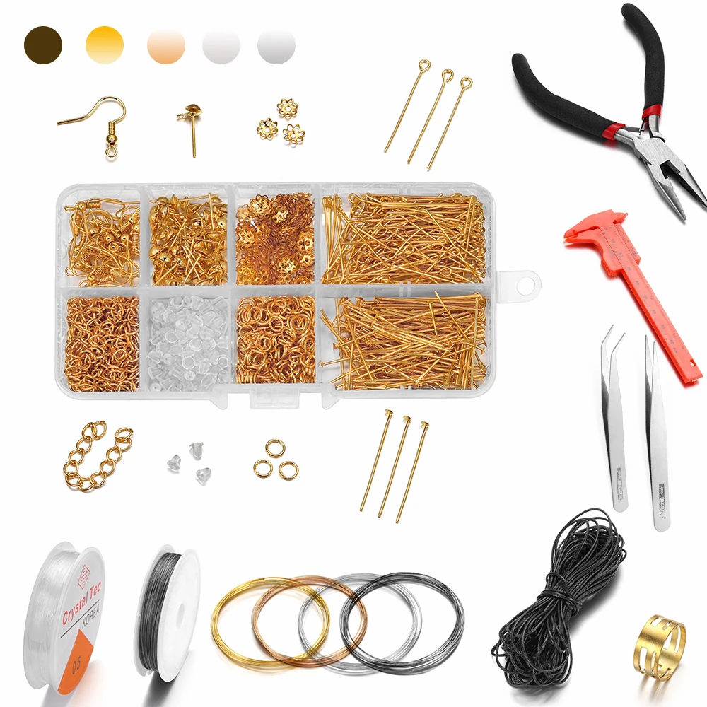 

800pcs/lot Jewelry Making Kits Ear Hook Jump Rings Earring Hook clasp Pins Repair Tools for DIY Jewelry Making Findings Set