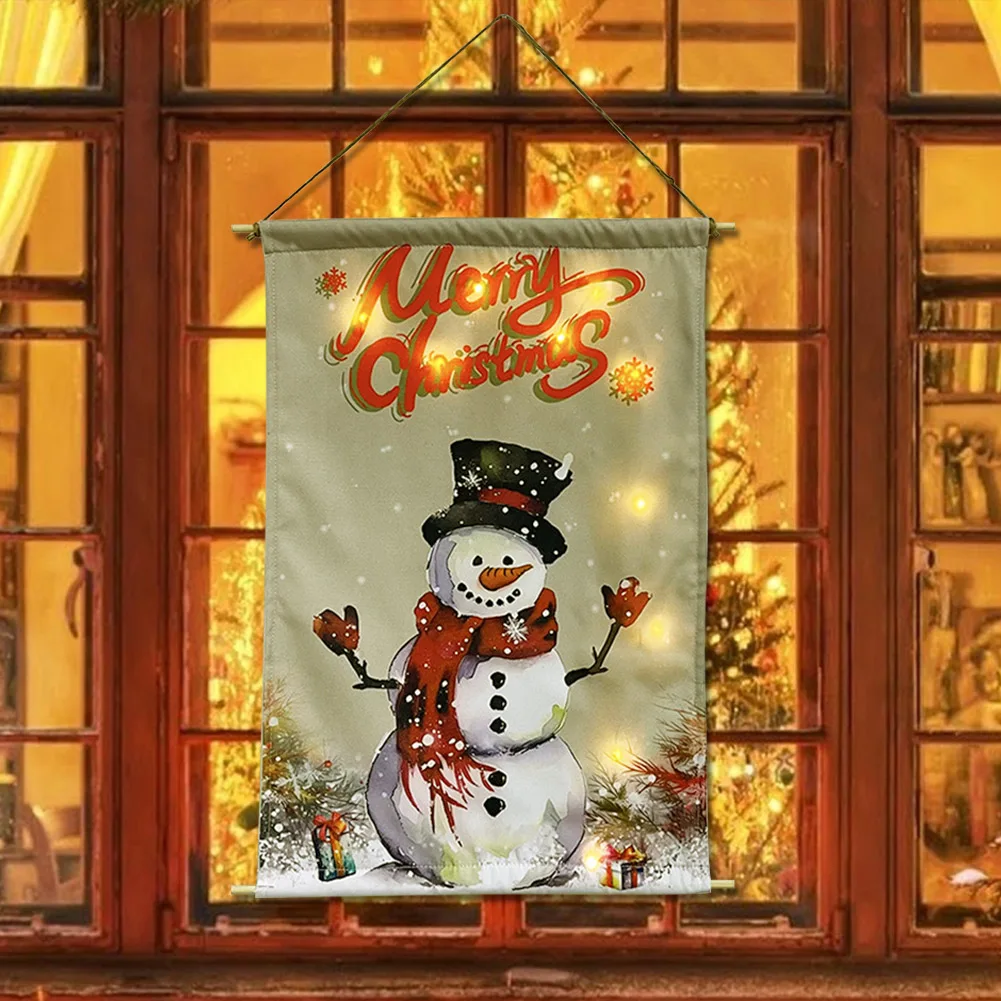 

Christmas Decoration Home Wall Banner Pennant Flag with 10LED Strip Light Hanging Wall Sign Decor for Kids Bedroom Front Door