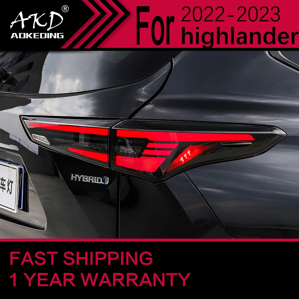 

Автомобисветильник для Toyota Highlander, светодиодный задний фонарь 2022-2023, задний стоп-сигнал, тормозной сигнал, DRL, задние автомобильные аксессуары