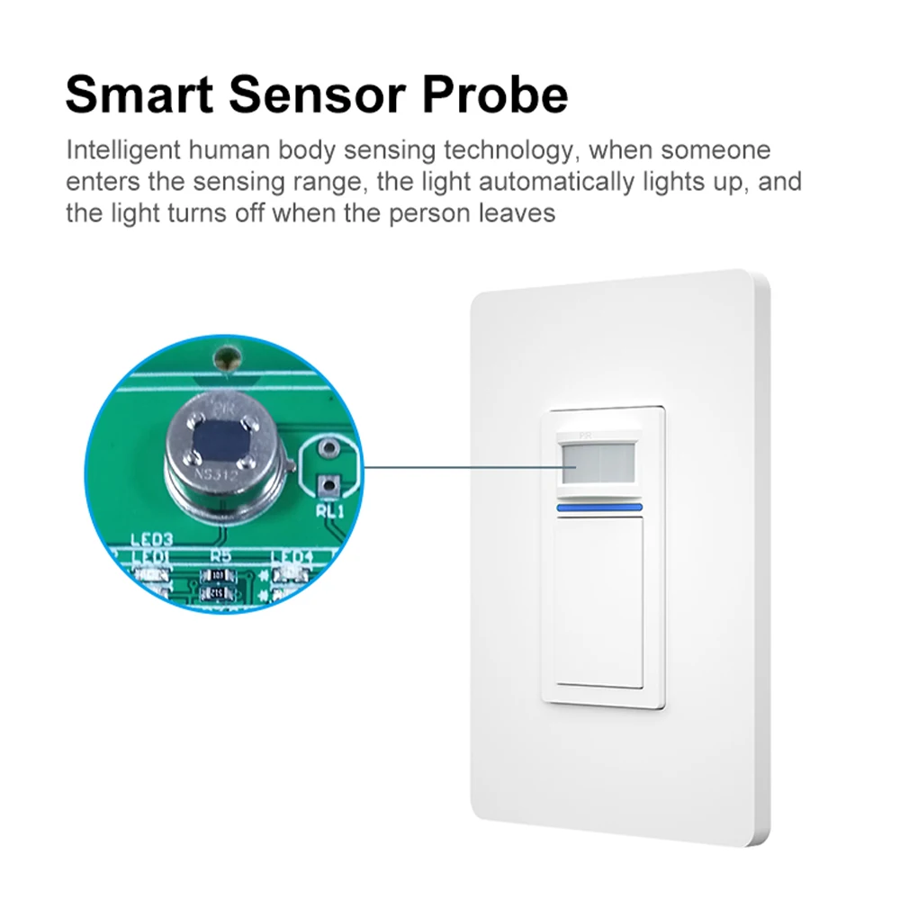 Умный датчик движения Yagusmart Tuya WiFi умный PIR американский переключатель работает с