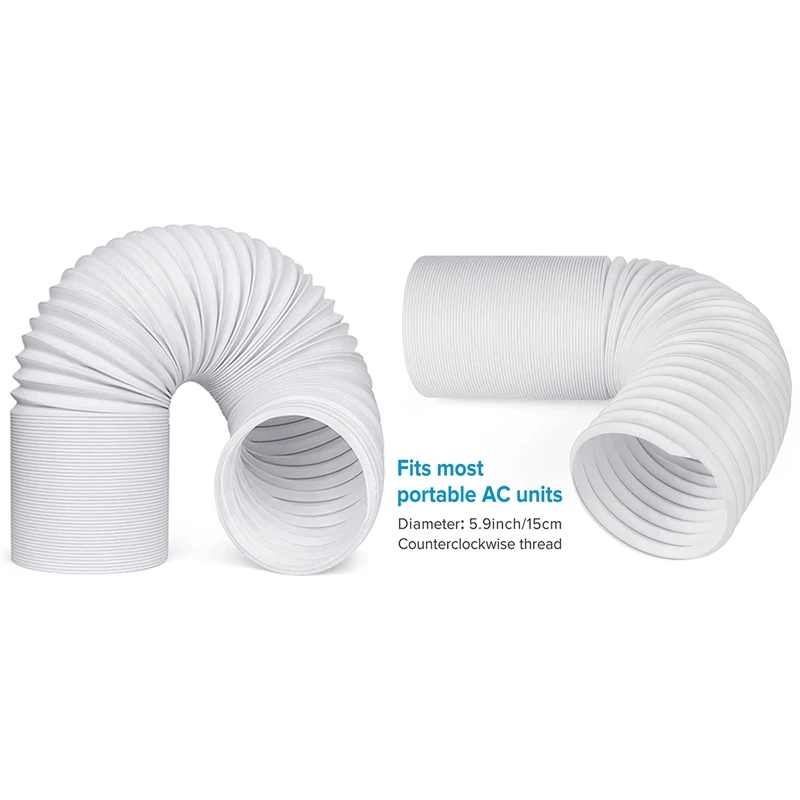 

Портативный вытяжной шланг для кондиционера, Диаметр 5,9 дюйма, против часовой стрелки