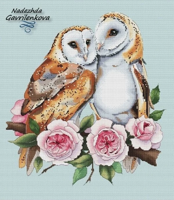 DIY Needle Work 43-46 Сова любовь Набор для вышивки крестом 28ct 14ct 32ct Metallic aida