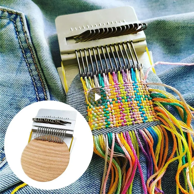 

Jeans Clothes Metal DIY Textile Tools Darning Machine Loom Fun Mending Loom Small Loom Speedweve Type Weave Tool DIY Knitting