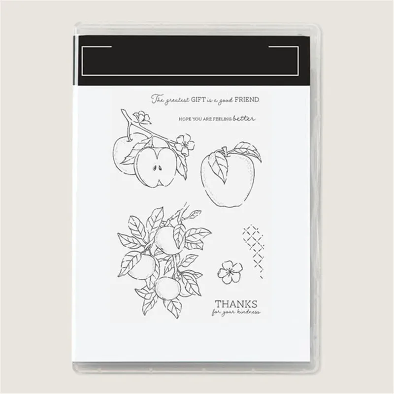 

Apple Metal Cutting Die And Clear Stamps For Album Scrapbooking Material Crafts Supplies Greeting Card Stencils Wreath New 2023