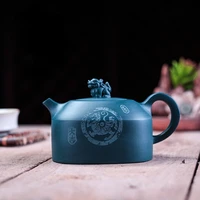 green clay square dragon seal purple clay pot famous pure handmade teapot