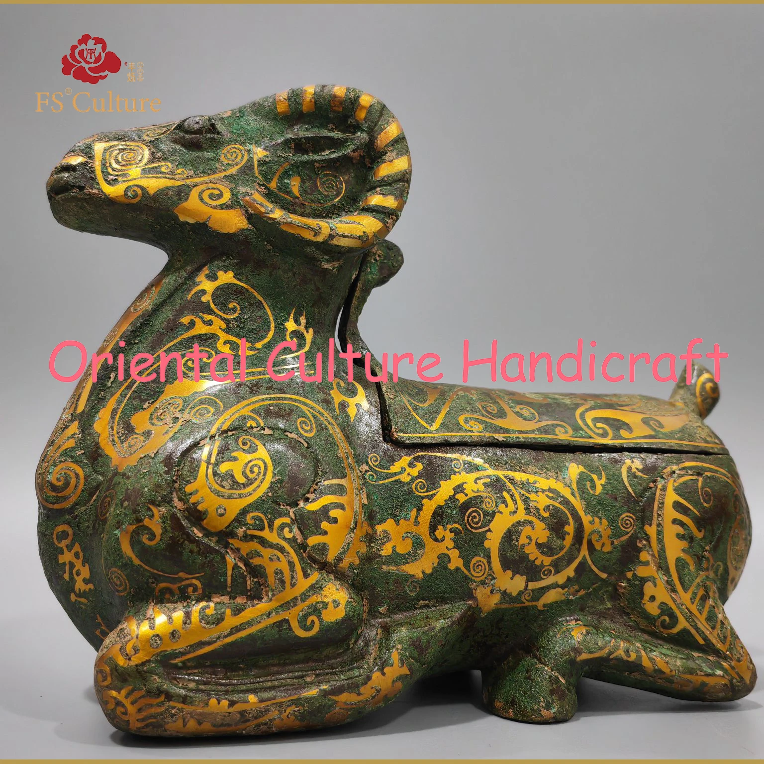 Имитация китайской династии Хань бронзы Овечья искусственная фурнитура