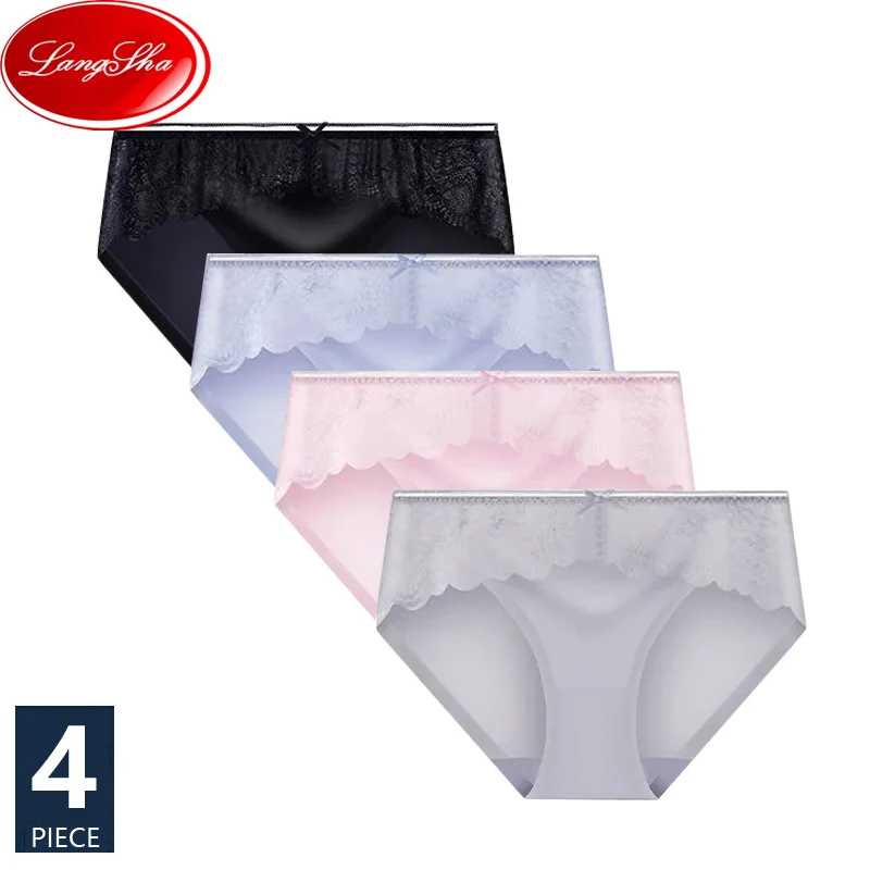 4 шт./Бесшовные женские трусы нижнее белье сексуальные кружевные для девочек