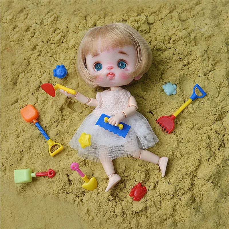 

1/12 Dollhouse Miniature Beach Toys Shove Rake Sand Digging Tool DollHouse Decoration OB11 Doll Accessories Light Color