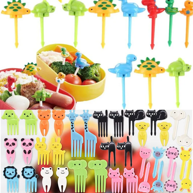 

12-48pcs Mini Cute Kids Fruit Forks Picks Kid Bento Accessories Chopsticks Toothpick Decor Children Snack Cake Dessert Food Pick