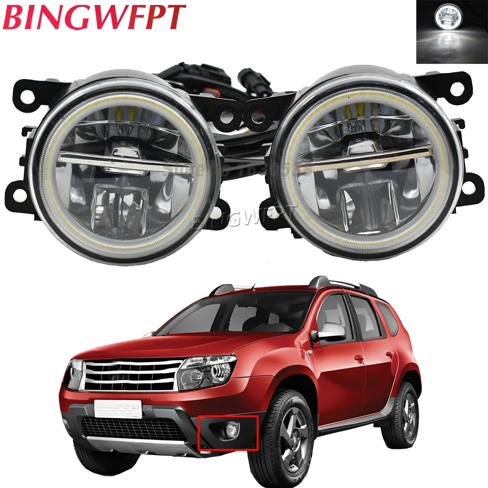 

Противотуманные фары Angel Eye светодиодный ные фары для Renault Megane 2/3 Duster Fluence Koleos Kangoo Sandero Thalia 2003-2015, противотуманные фары Fogligh