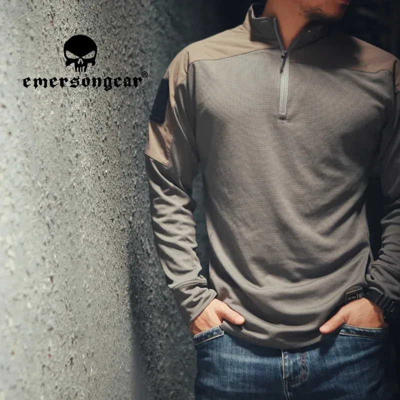 Фото EMERSON голубая этикетка тактическая UMP Frogmen футболка Охота страйкбол Туризм Сращивание боевые рубашки с длинным рукавом вышивка 9537 №3