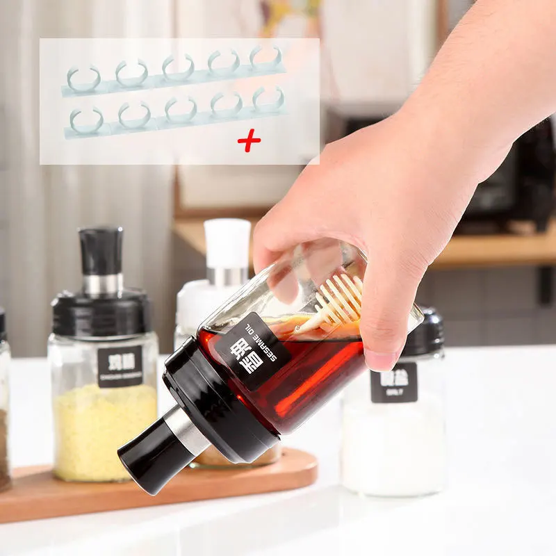 

3PCS Spice Bottle Rack Kitchen Wall Mount Clips Organizer Spice Holder Jars Hooks Set Storage Cabinet Refregerator Accessories
