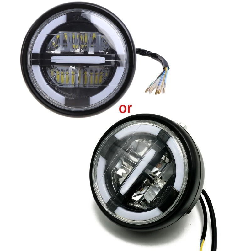 

Модификация для мотоцикла скутера, лампа направления для дневных ходовых огней, фара, сигнал поворота, светодиодный, водонепроницаемая, прочная, 7 дюймов