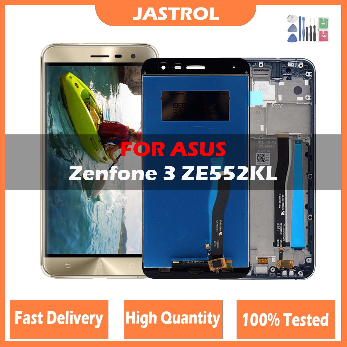 100% протестированный ЖК-дисплей 5,5 дюйма для Asus ZenFone 3 ZE552KL, ЖК-дисплей, сенсорный экран, дигитайзер в сборе, Замена с рамкой 100% протестированный ЖК-дисплей 5,5 дюйма для Asus ZenFone 3 ZE552KL, ЖК-дисплей, сенсорный экран, дигитайзер в сборе, Замена с рамкой