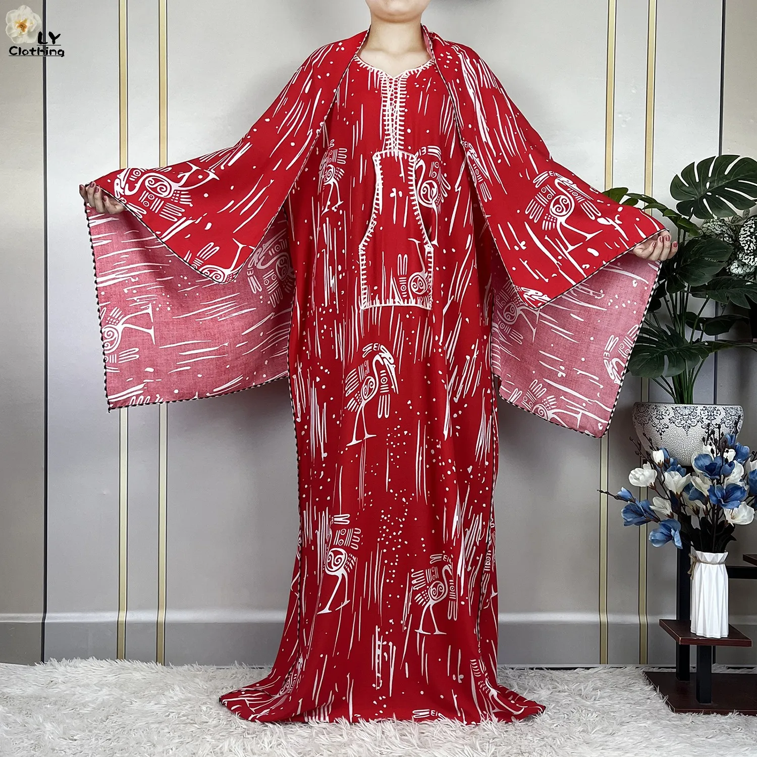 Новинка 2023 африканская абайя модное свободное платье с коротким рукавом кафтан