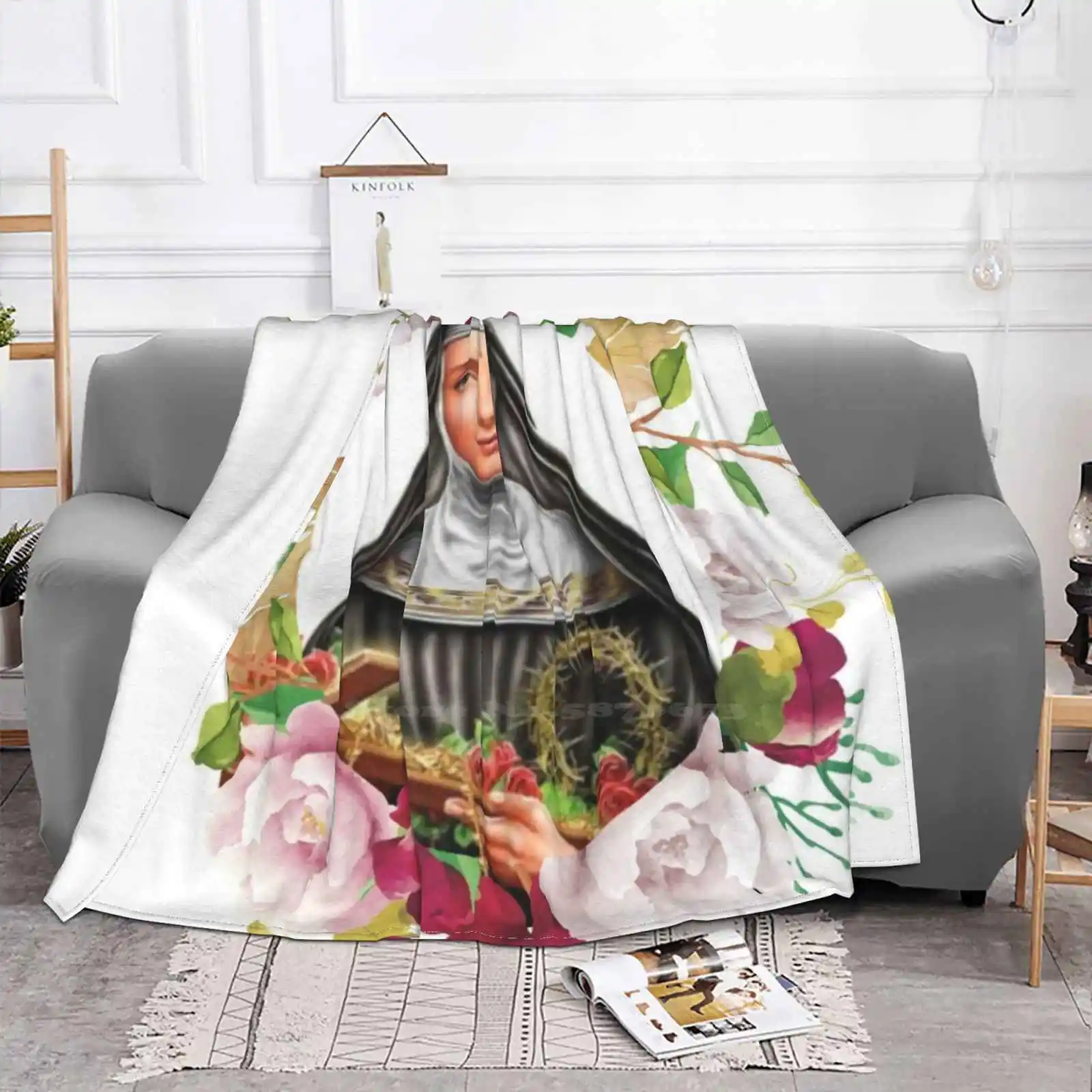 Saint Rita Of Cascia / Catholic Art Religious Artworks Fashion Soft Warm Flannel Blanket Saints St