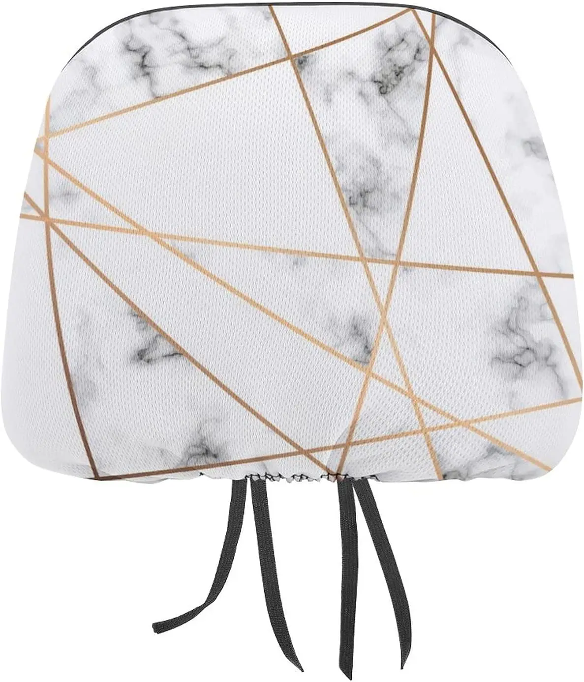 

Geometric Marble Art Black and White Pattern 2 Pack Car Headrest Cover Seat Rest Protector Cover Universal Fit Most Car