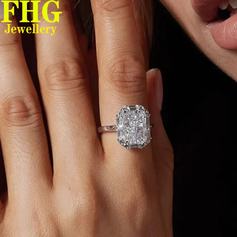 Кольцо из белого золота 1 2 3 4 5 карат Au585 14K DVVS1 Муассанит Бриллианты блестящее