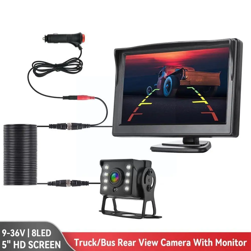 

Car Dash Cam Rear View Camera With Monitor For Truck Paking 24V Night Vision Waterproof Camera Driver Recorder M6H2