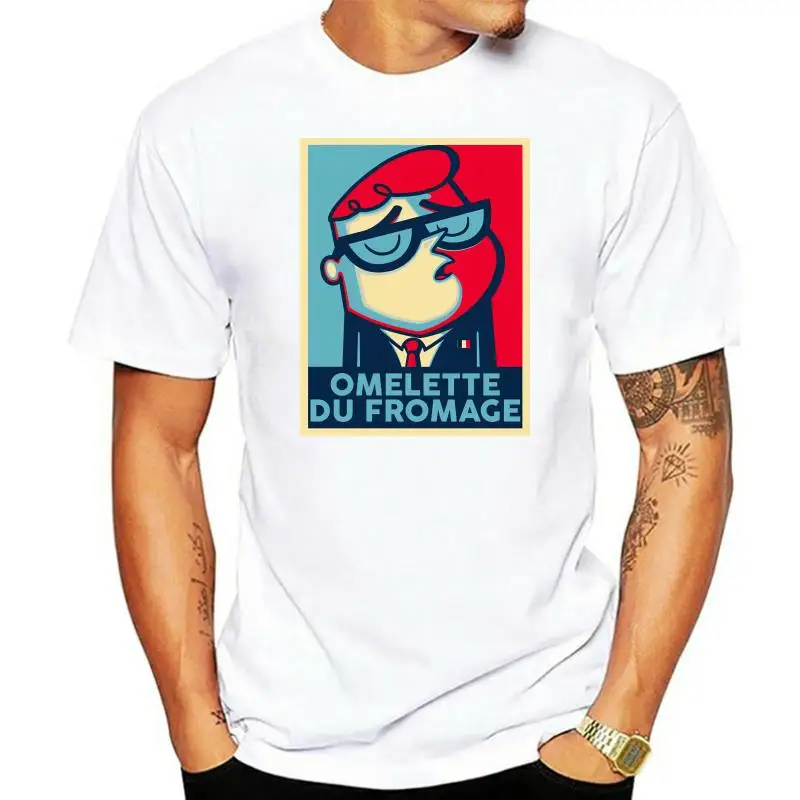 

9346D Dexter Laboratory T Shirts Parody Cartoon Shepard Fairey Artist 100% Cotton T-Shirt Omelette Du Fromage Tees