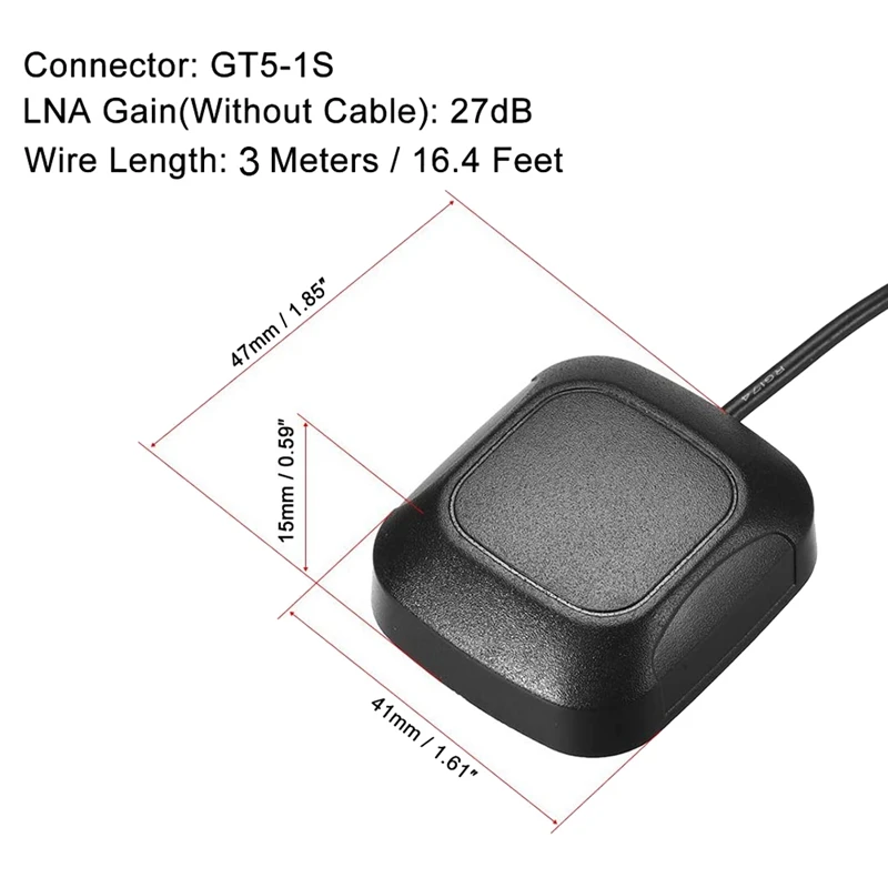 Активная антенна для автомобильной навигации Car GPS Navigation GT5-1S с кабелем и разъемом Jack для Alpine Kenwood JVC Toyota Honda Nissan.