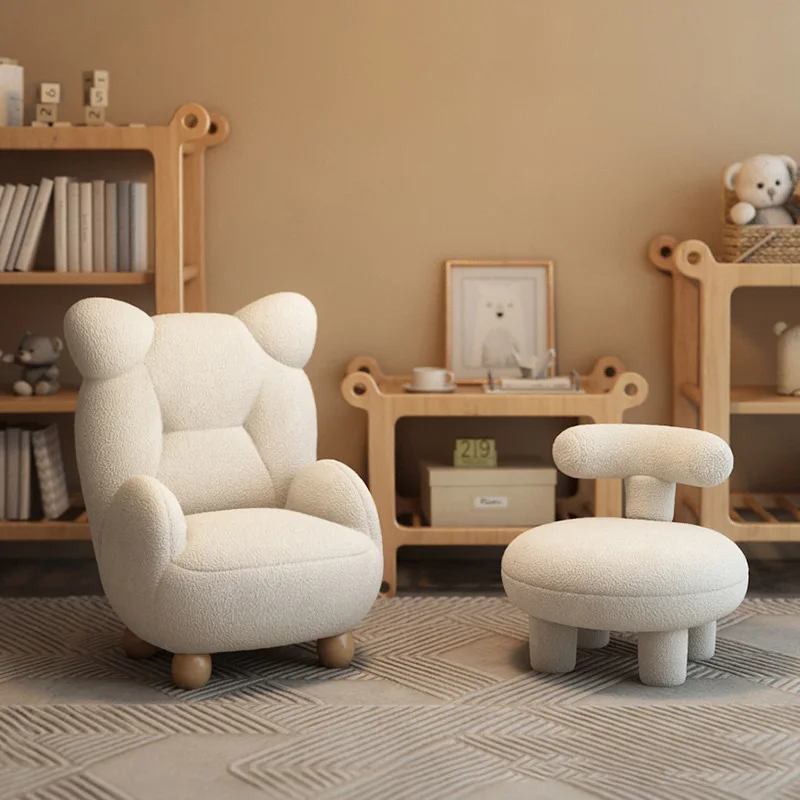 

MOMO Lamb Velvet Cream Children's Bear Sofa Chair Cute Baby Single Cartoon Seat Mini Lazy Small Sofa Modern Simplicity