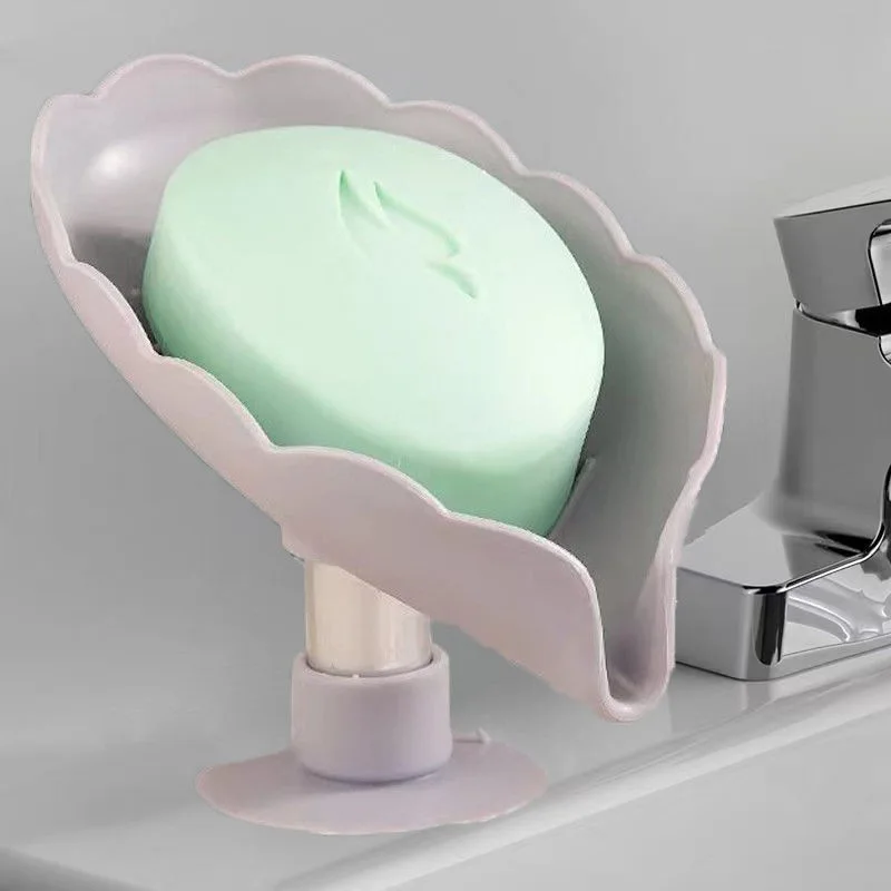 

Soap box creative drain soap storage rack punch free sucker personality cute home shelf