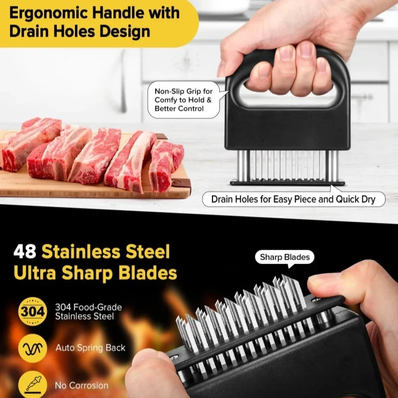 Роскошные 48-лезвийные иглы для размягчения мяса кухонный инструмент