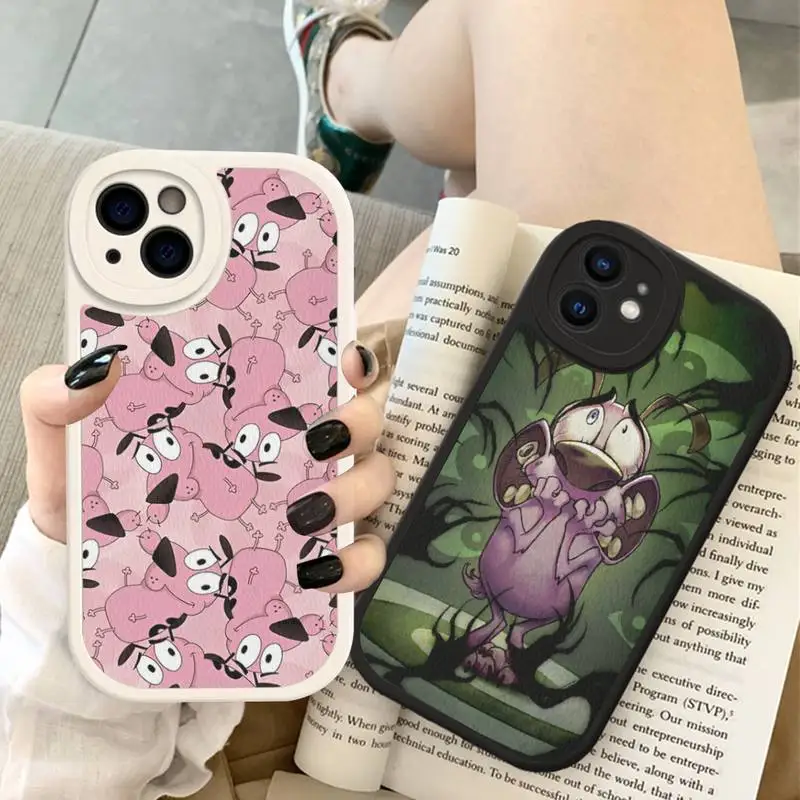 C-CourageS the C-CowardlyS D-DogS Phone Case Hard Leather For iPhone 14 13 12 Mini 11 14 Pro Max Xs X Xr 7 8 Plus