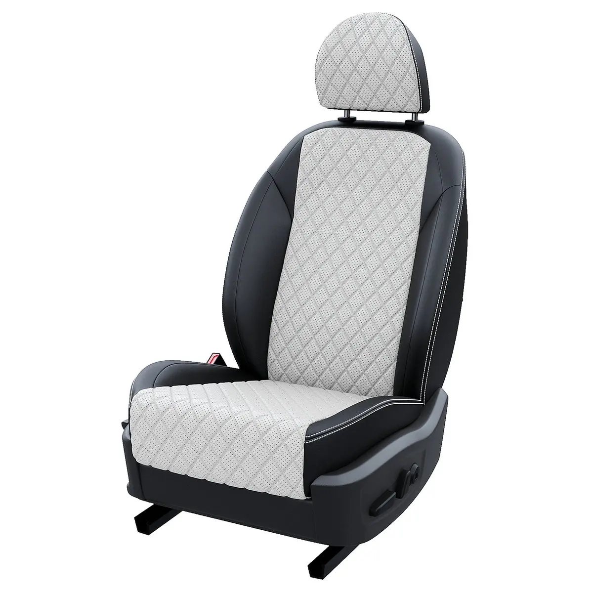 Чехлы на Фольксваген Туарег 2 2010-2018 Экокожа с ромбом