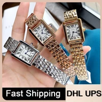 fashion silver gold rose brand womens watches stainless steel material butterfly clasp quartz watch dial diameter 2531mm