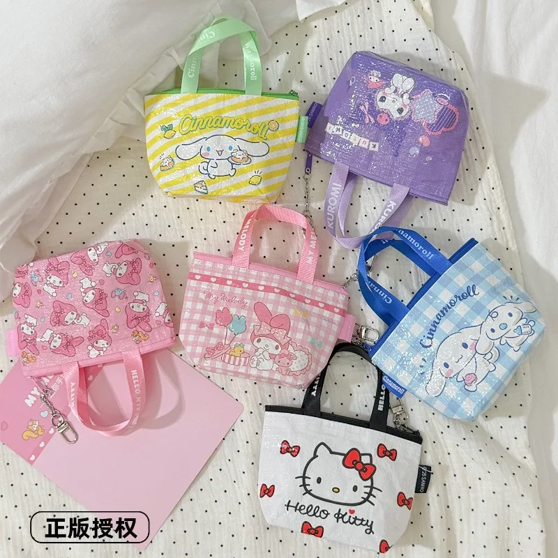 Миниатюрная легкая портативная сумка-тоут Sanrio Kuromi, плетеный кошелек для монет, брелок, держатель для карт, милый мультяшный чехол, подарок для женщин и девочек. (art.: 3920dd2f423f3) - 3920dd2f423f3