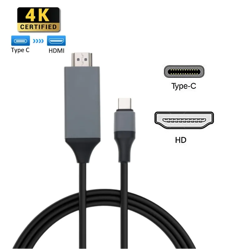 USB 3.1 Type C to HDMI-compatible Adapter Cable 2M Type C To