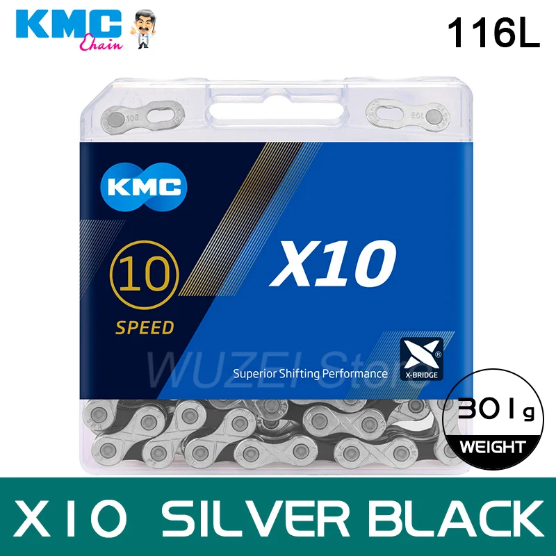 

KMC x10 MTB Road Bike Chain 116L 10 Speed Bicycle Chain Magic Button Mountain With Original box