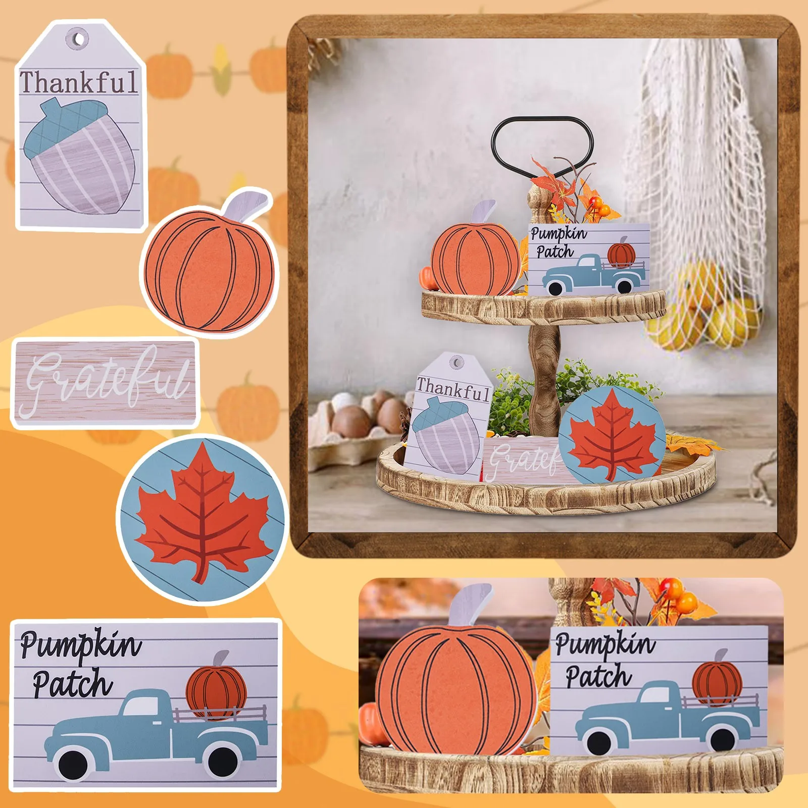 

Осенний многослойный дневной ужас, значок на День Благодарения, украшение, товары для фермерской осени