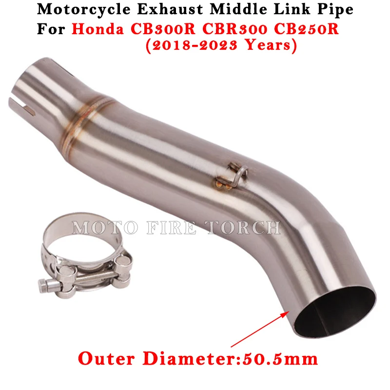 

Мотоциклетная выхлопная система, модифицированный глушитель 51 мм, средняя звеньевая труба для HONDA CB300R CBR300 CB300F CB250R CB 300R 300F 2018 - 2023