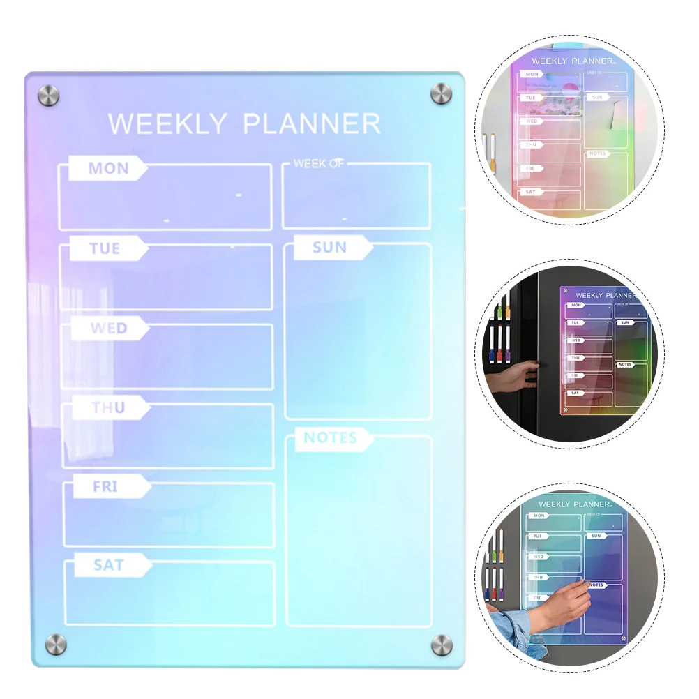 

Acrylic Board Wall Small Dry Erase Boards Magnetic Planner Refrigerator Fridge Weekly Handwriting Pens