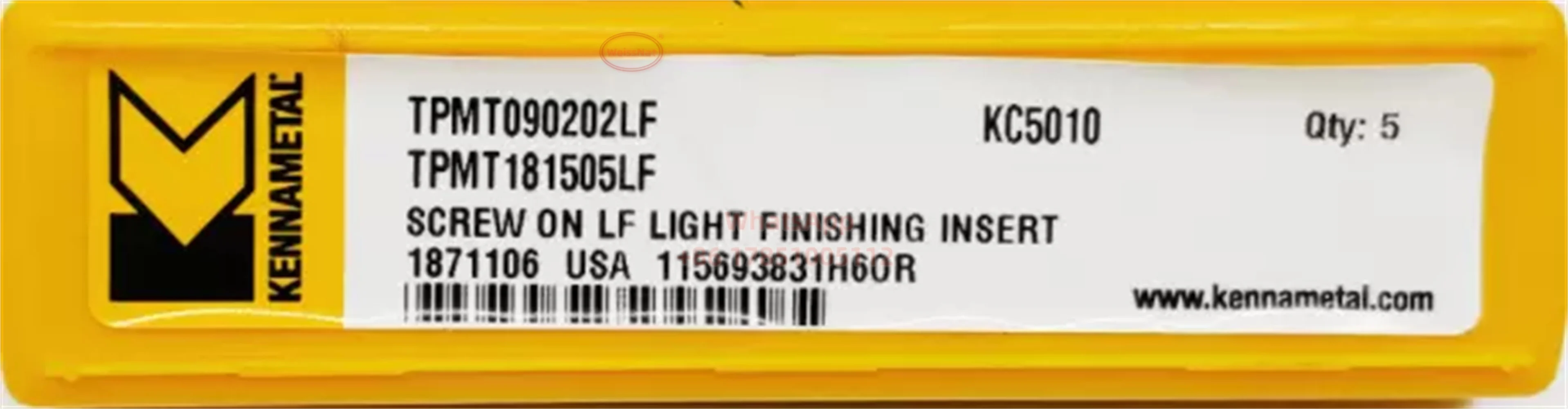 Карбидная вставка Kennametal TPMT090202LF TPMT090204LF KC5010 вставки TPMT