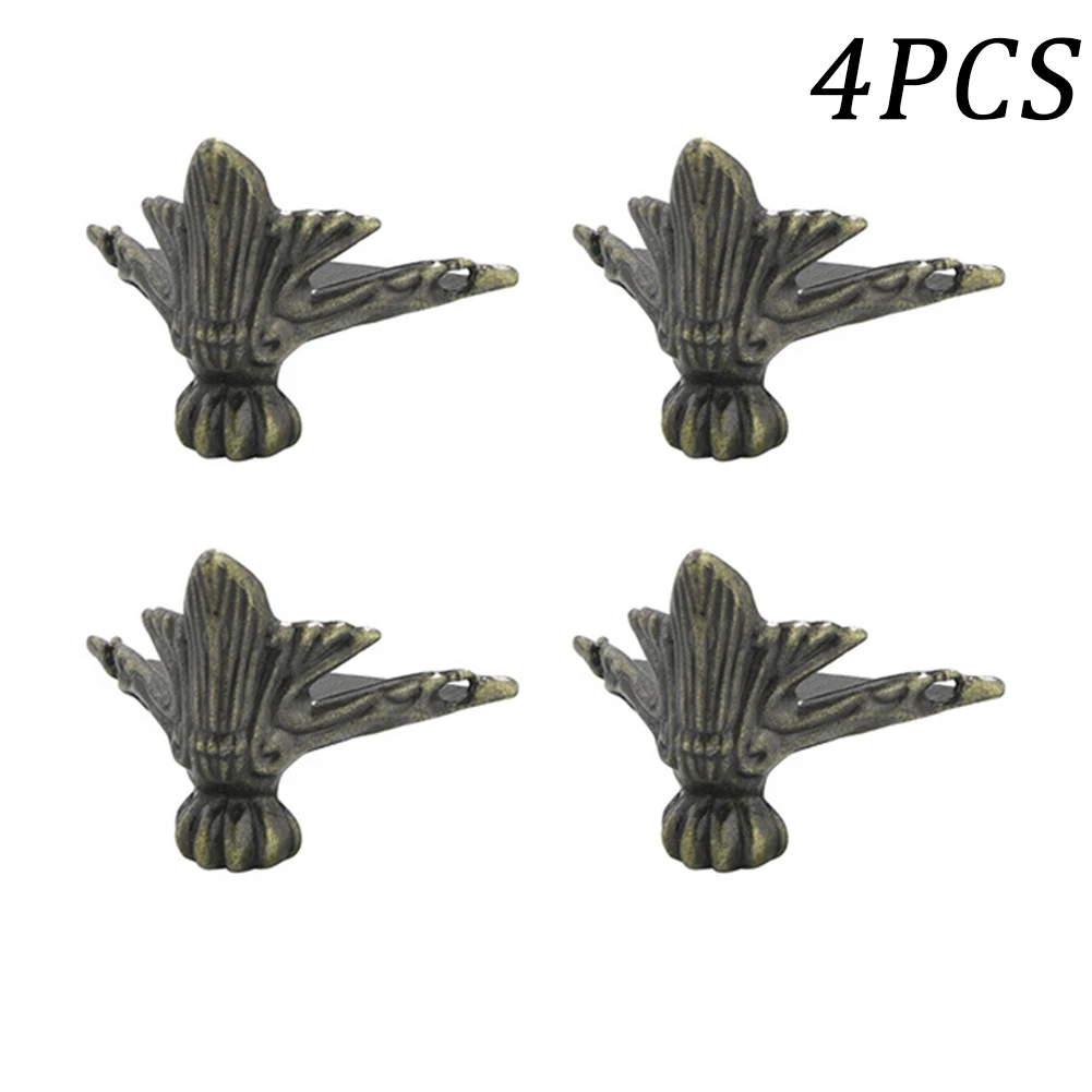 

Box Decorative Corner Protector Home Double Feet Leg Hardware High Quality Jewellery Metal Parts Wooden Bronze