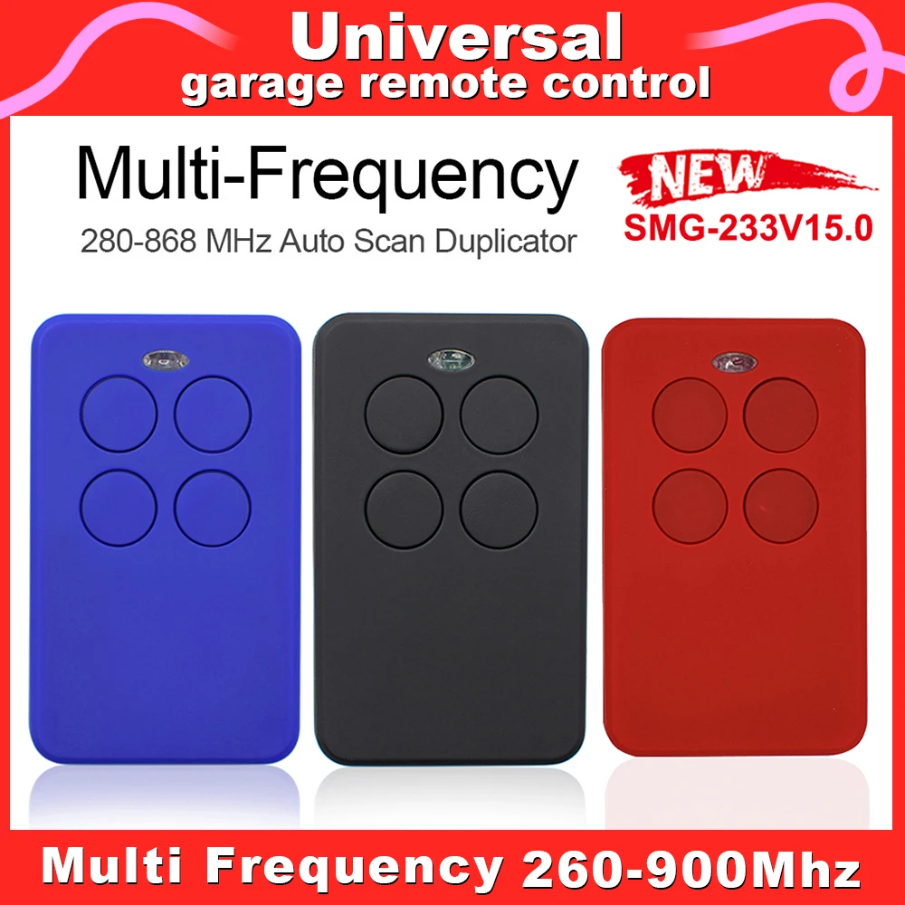 

Multifrequency 280MHz to 868MHz Rolling Code Remote Control for Gate Duplicator Garage Door Opener 433 Mhz Gate Opener Commands