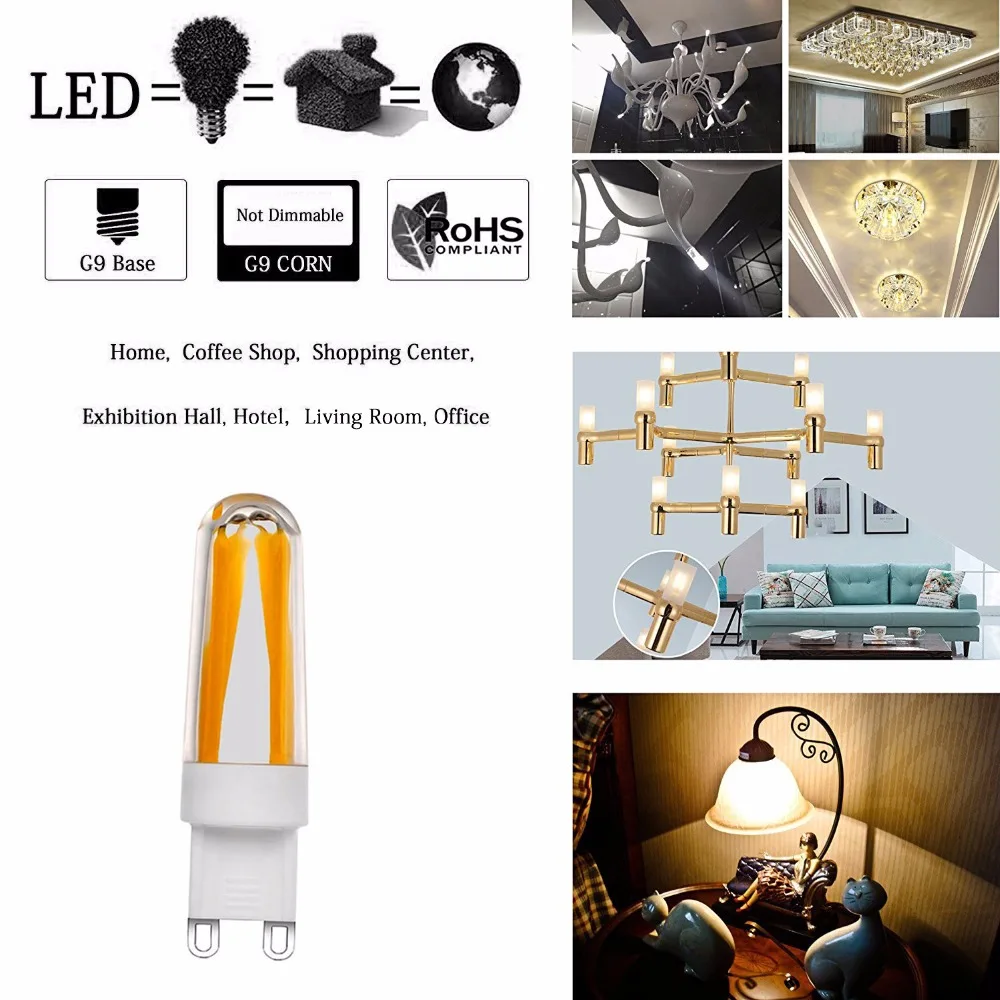 G9 LED Lamp 220V 110V Bulb 2W 4W Filament COB super bright Chandelier light Replace 20W 30W Halogen free shipping images - 6