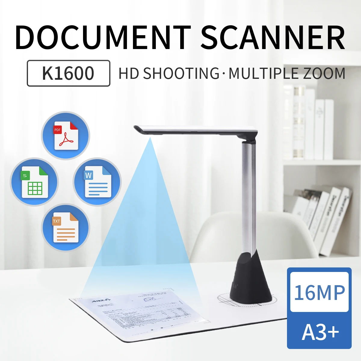 befon Document Scanner Camera For Teaching with 16MP HD A3 Format Photo Scanners For Laptop PC Portable Online Training With OCR