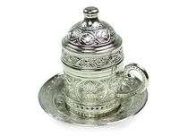 ottoman pattern coffee cup silver