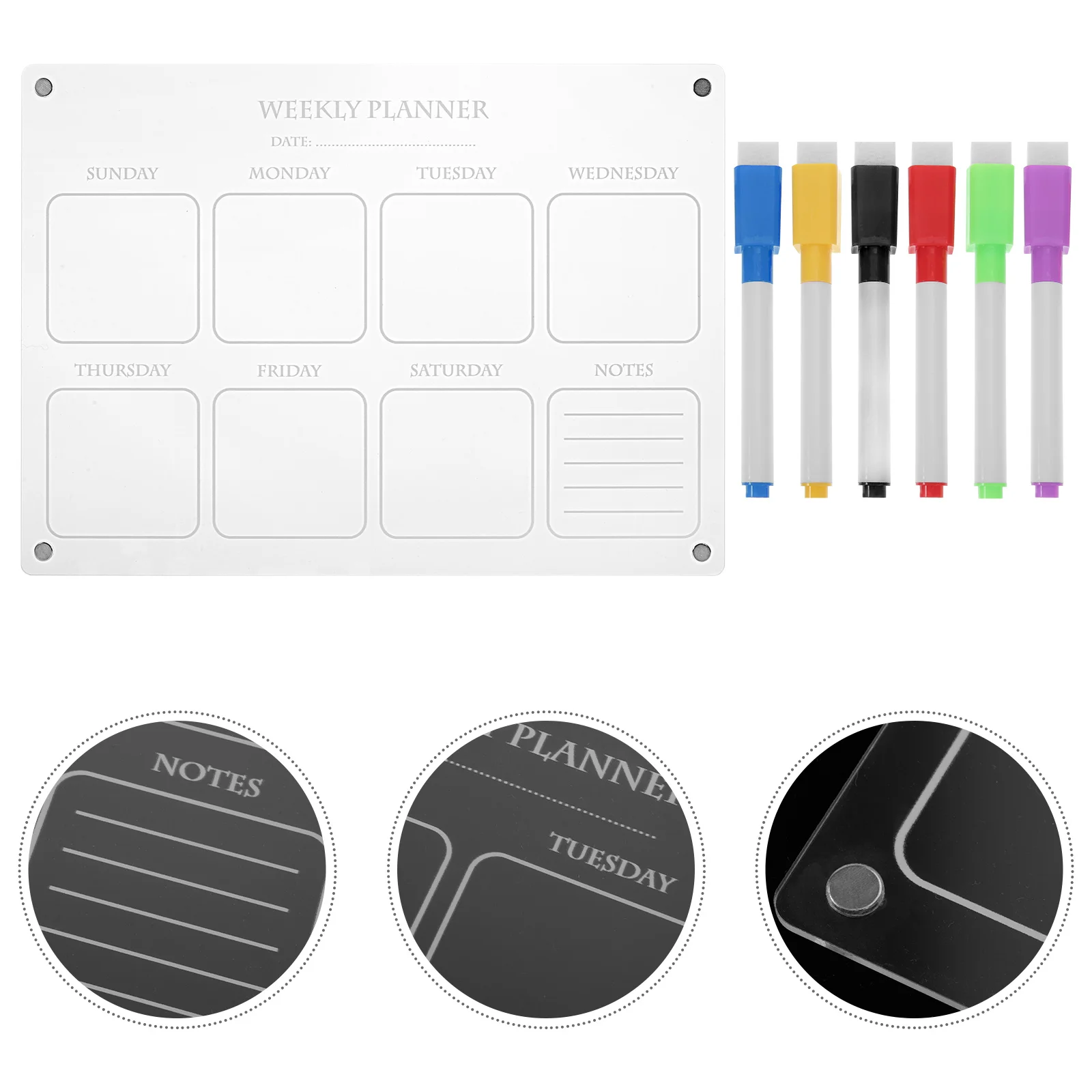 

Еженедельный план, доска для письма, прозрачный органайзер для холодильника, сухой стираемый ежедневный Органайзер, акриловый Магнитный притягательный график