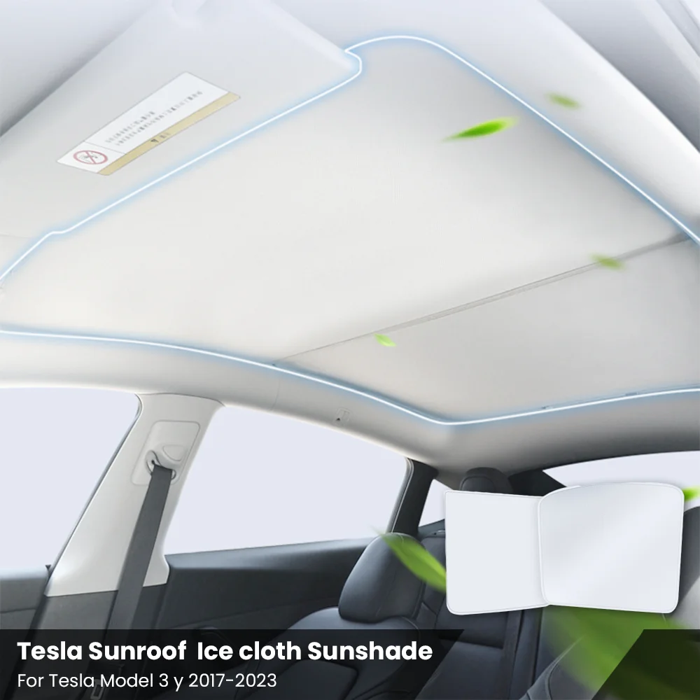 

Modely Sunshade Ice Cloth Buckle Sun Shades Glass roof Cooling Cover For Tesla Model 3 Y 2017-23 Skylight Modification
