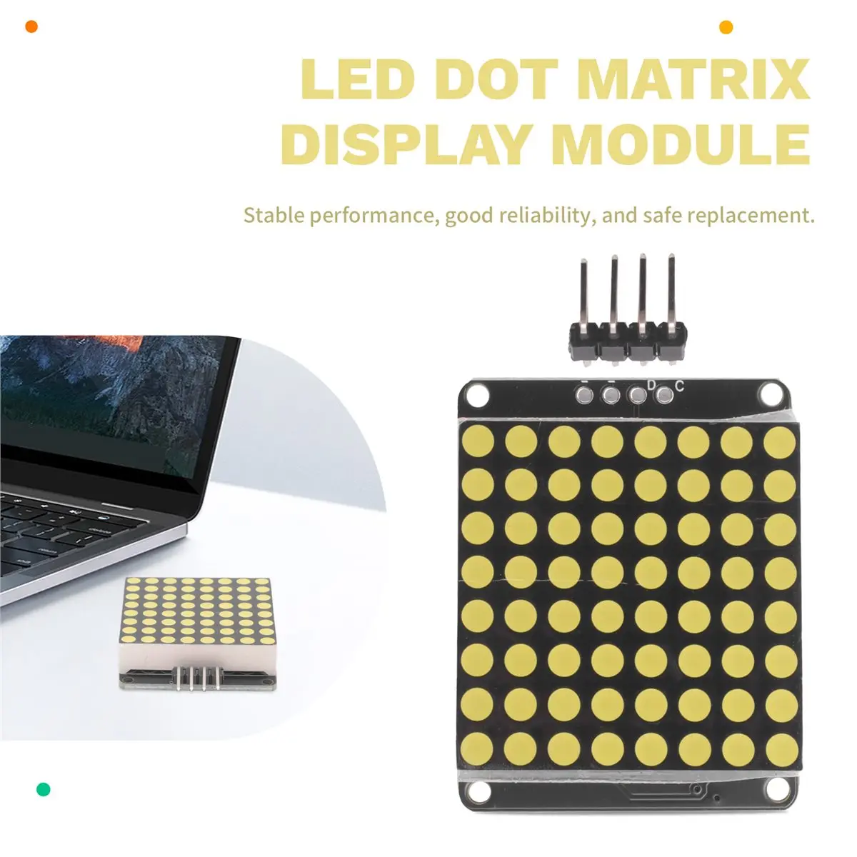 Модуль светодиодной матрицы 8x8 с интерфейсом HT16K33, прямые поставки с завода, поддержка расширения и подключения, электронный LED-экран (art.: 3920dbd76298d) - 3920dbd76298d